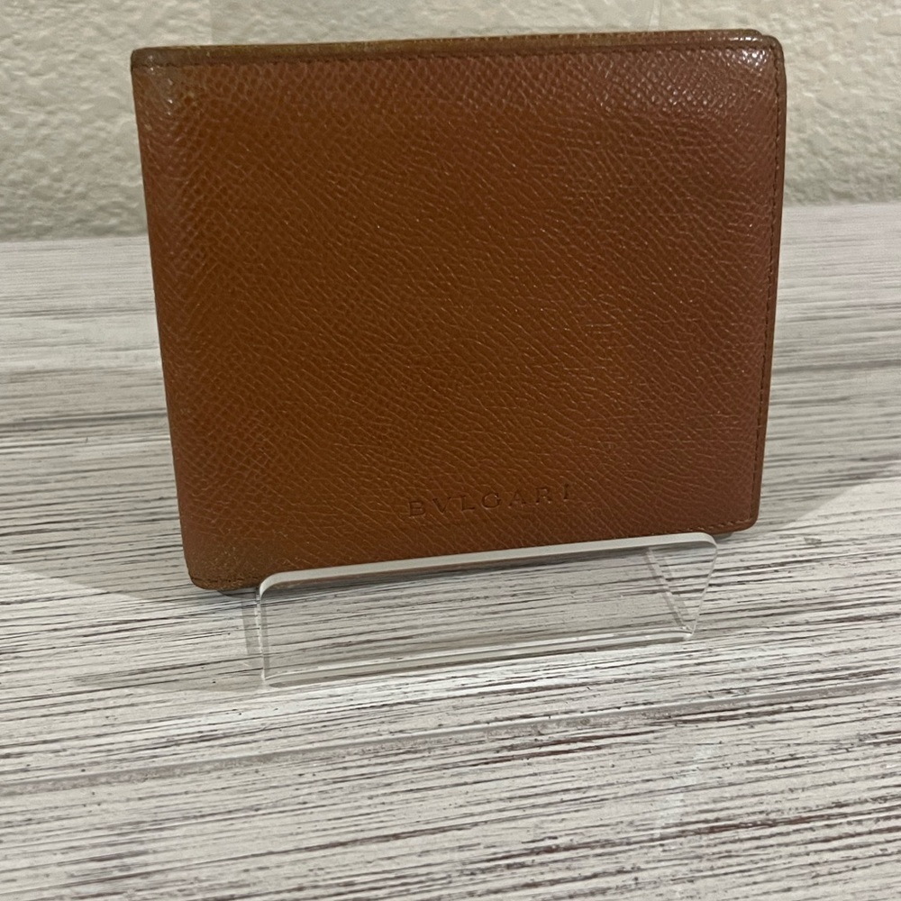 Bulgari Tan Leather Card Holder